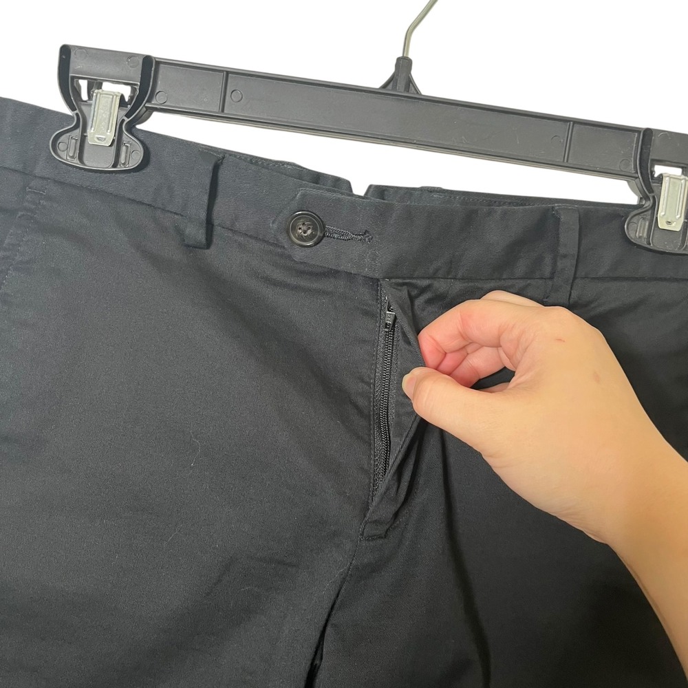 Reiss OE Hampton Chino Shorts Mens 28 Black Cotton Stretch Travel Shorts - Picture 9 of 10